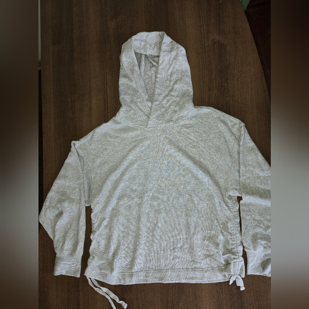Aerie Ruched Tie Hoodie Sweatshirt - XL - Gray - Gently Used